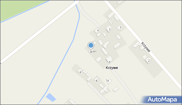 Krzywe, Krzywe, 6, mapa Krzywe