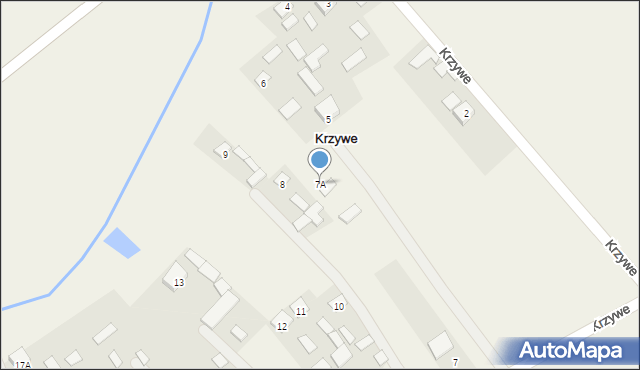 Krzywe, Krzywe, 7A, mapa Krzywe