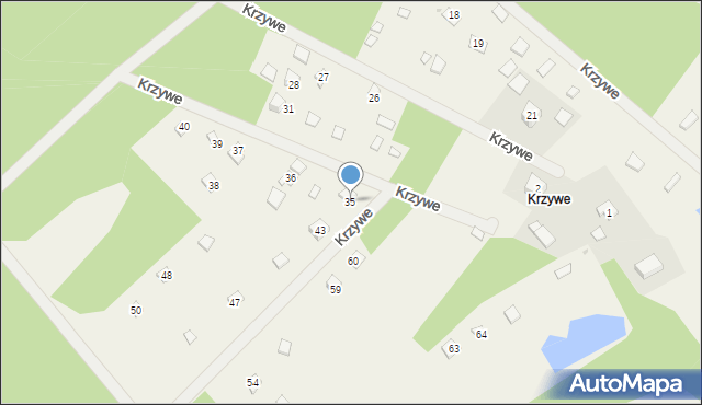 Krzywe, Krzywe, 35, mapa Krzywe