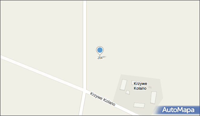 Krzywe Kolano, Krzywe Kolano, 20A, mapa Krzywe Kolano