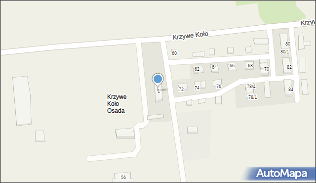 Krzywe Koło Osada, Krzywe Koło Osada, 1, mapa Krzywe Koło Osada