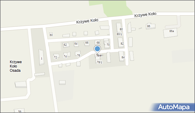 Krzywe Koło Osada, Krzywe Koło Osada, 79/4, mapa Krzywe Koło Osada