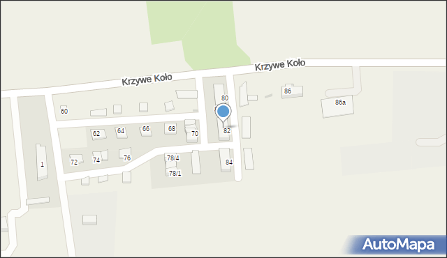 Krzywe Koło Osada, Krzywe Koło Osada, 82/3, mapa Krzywe Koło Osada