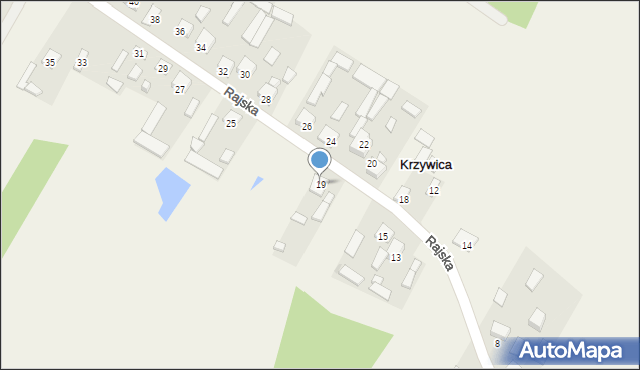 Krzywica, Krzywica, 16, mapa Krzywica