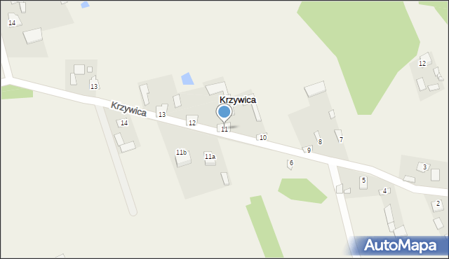 Krzywica, Krzywica, 11, mapa Krzywica