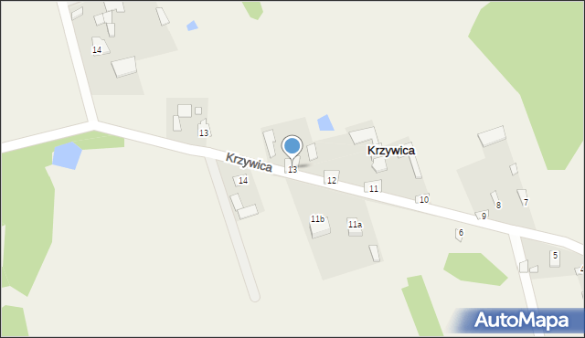 Krzywica, Krzywica, 13, mapa Krzywica