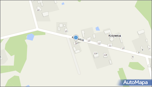 Krzywica, Krzywica, 14, mapa Krzywica