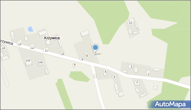 Krzywica, Krzywica, 7, mapa Krzywica