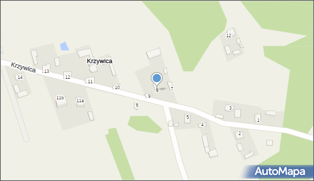 Krzywica, Krzywica, 8, mapa Krzywica