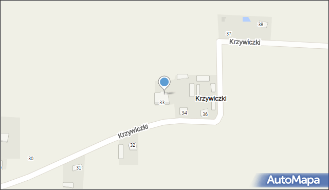 Krzywice, Krzywice, 33a, mapa Krzywice