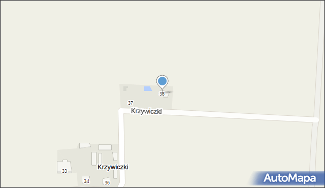 Krzywice, Krzywice, 38, mapa Krzywice