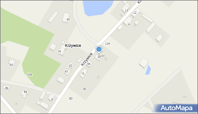 Krzywice, Krzywice, 10, mapa Krzywice