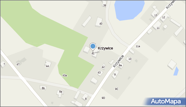 Krzywice, Krzywice, 41, mapa Krzywice