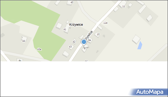 Krzywice, Krzywice, 9B, mapa Krzywice