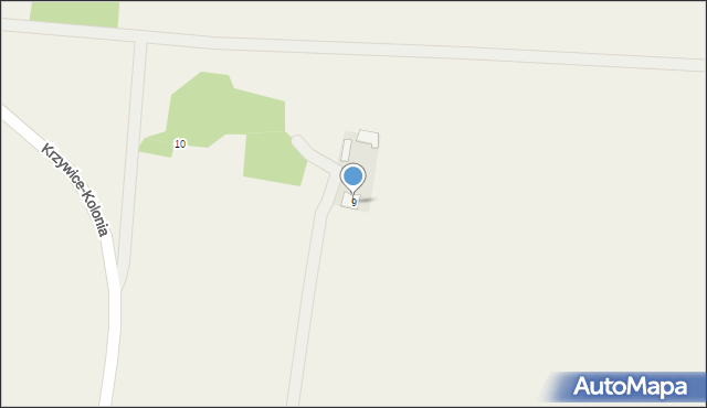 Krzywice-Kolonia, Krzywice-Kolonia, 9, mapa Krzywice-Kolonia