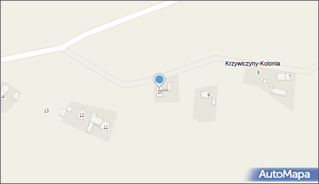 Krzywiczyny, Krzywiczyny-Kolonia, 10, mapa Krzywiczyny