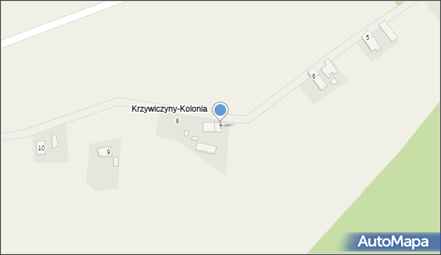 Krzywiczyny, Krzywiczyny-Kolonia, 7, mapa Krzywiczyny