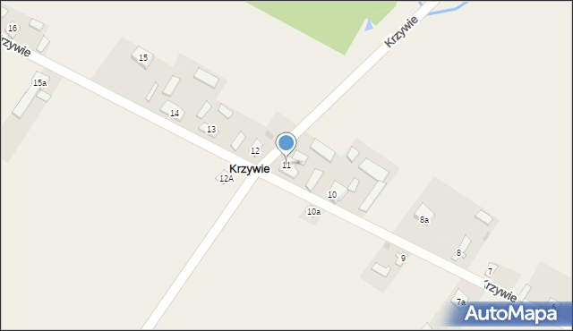 Krzywie, Krzywie, 11, mapa Krzywie