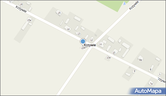 Krzywie, Krzywie, 12A, mapa Krzywie