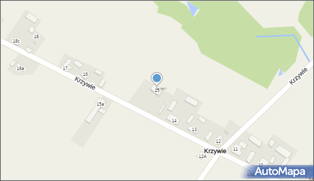 Krzywie, Krzywie, 15, mapa Krzywie