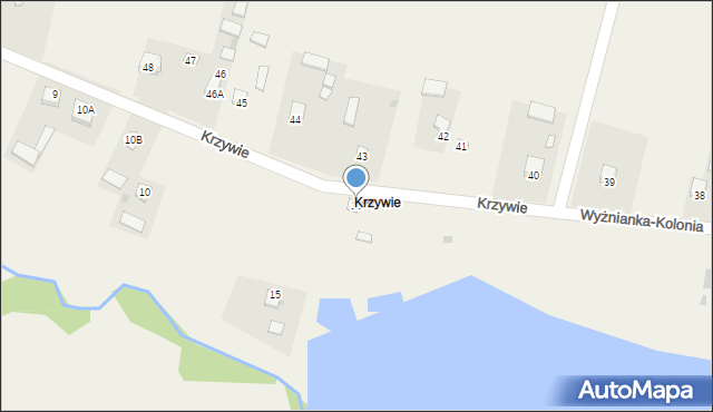 Krzywie, Krzywie, 12, mapa Krzywie