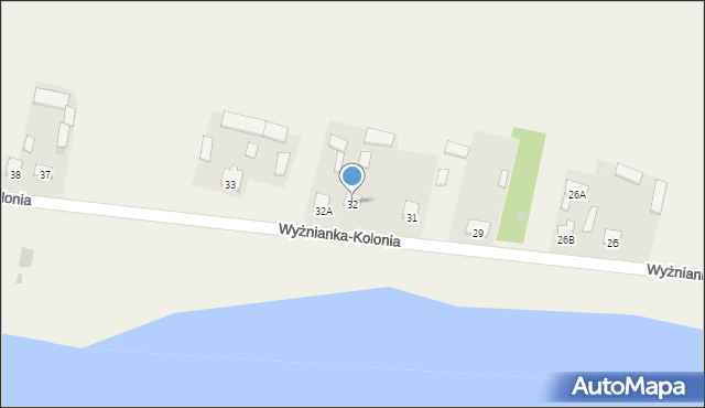 Krzywie, Krzywie, 32, mapa Krzywie