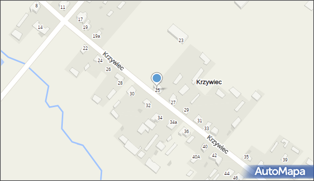 Krzywiec, Krzywiec, 25, mapa Krzywiec