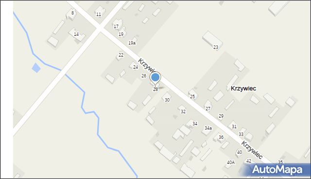 Krzywiec, Krzywiec, 28, mapa Krzywiec