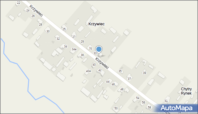 Krzywiec, Krzywiec, 33A, mapa Krzywiec