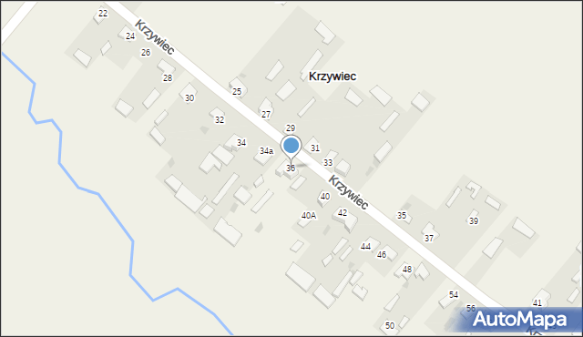 Krzywiec, Krzywiec, 36, mapa Krzywiec