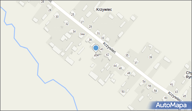 Krzywiec, Krzywiec, 40A, mapa Krzywiec