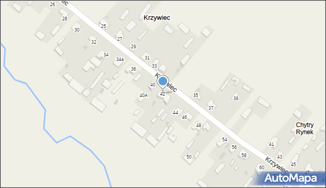 Krzywiec, Krzywiec, 42, mapa Krzywiec