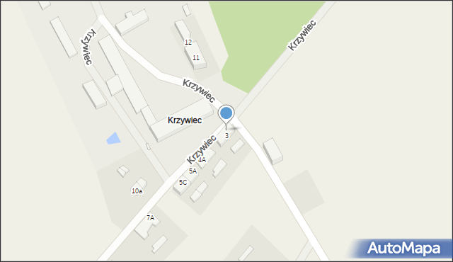 Krzywiec, Krzywiec, 3A, mapa Krzywiec