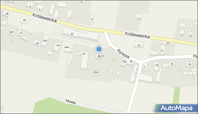 Krzywin, Królewiecka, 40, mapa Krzywin