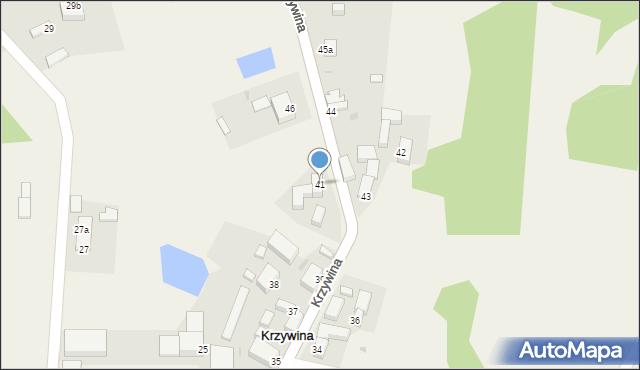 Krzywina, Krzywina, 41, mapa Krzywina