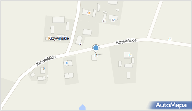 Krzywińskie, Krzywińskie, 13, mapa Krzywińskie