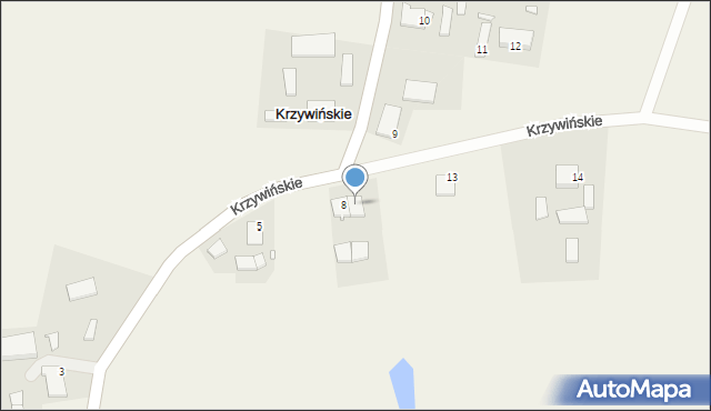 Krzywińskie, Krzywińskie, 8a, mapa Krzywińskie