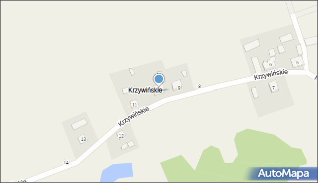 Krzywińskie, Krzywińskie, 10, mapa Krzywińskie