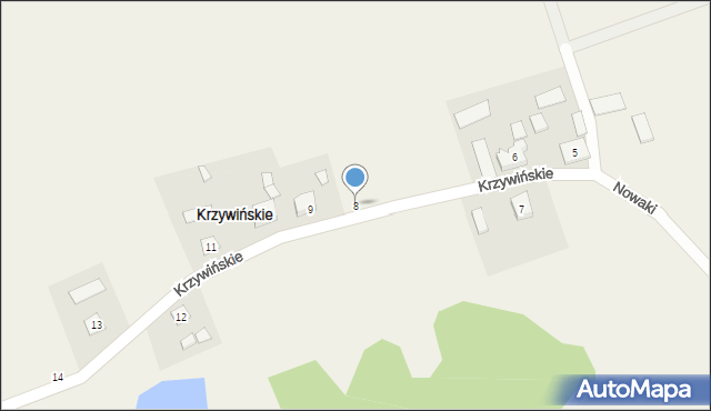 Krzywińskie, Krzywińskie, 8, mapa Krzywińskie