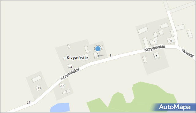 Krzywińskie, Krzywińskie, 9, mapa Krzywińskie