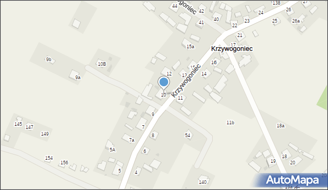 Krzywogoniec, Krzywogoniec, 10, mapa Krzywogoniec