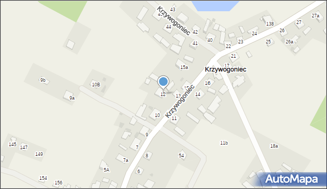 Krzywogoniec, Krzywogoniec, 12, mapa Krzywogoniec