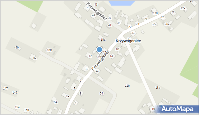 Krzywogoniec, Krzywogoniec, 13, mapa Krzywogoniec