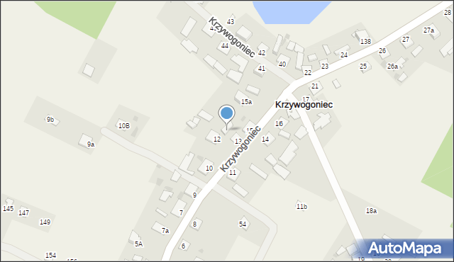 Krzywogoniec, Krzywogoniec, 13A, mapa Krzywogoniec