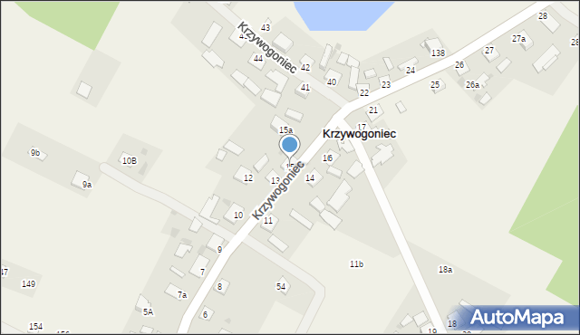 Krzywogoniec, Krzywogoniec, 15, mapa Krzywogoniec