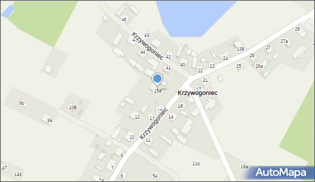 Krzywogoniec, Krzywogoniec, 15a, mapa Krzywogoniec