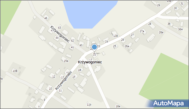 Krzywogoniec, Krzywogoniec, 21, mapa Krzywogoniec