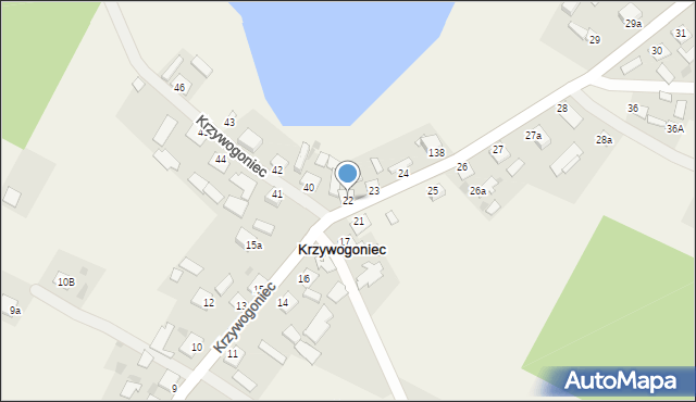 Krzywogoniec, Krzywogoniec, 22, mapa Krzywogoniec