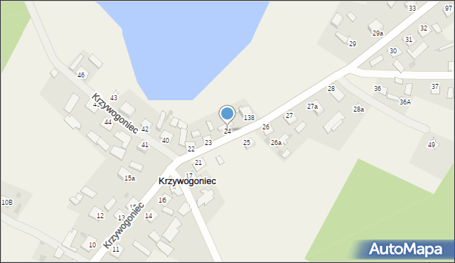 Krzywogoniec, Krzywogoniec, 24, mapa Krzywogoniec