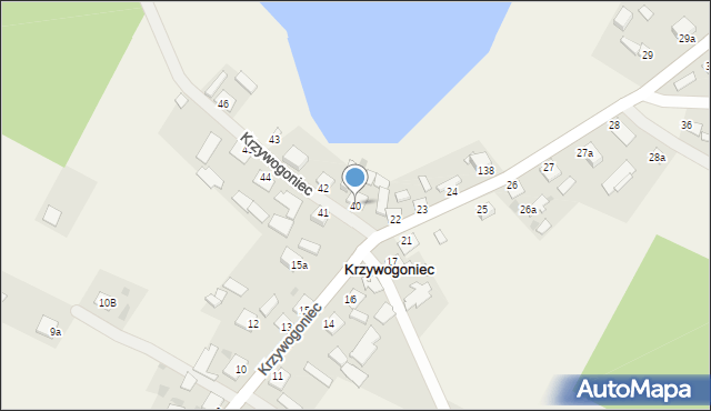 Krzywogoniec, Krzywogoniec, 40, mapa Krzywogoniec